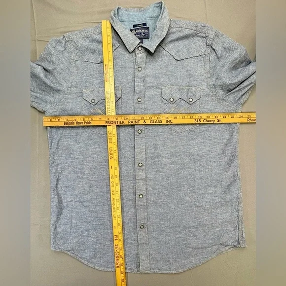 American Rag Light Blue-Gray Casual Button-Down Shirt - Picture 8 of 8